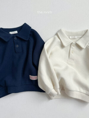 (預購)_Minirobe_秋 羅紋翻領休閒上衣
