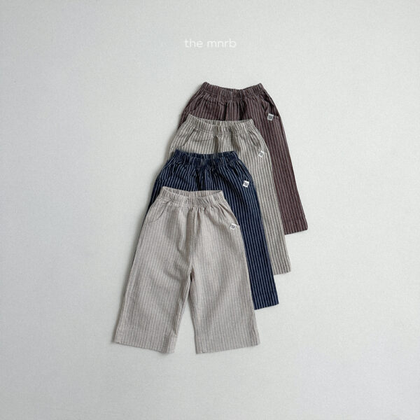 (預購)_Minirobe_秋 條紋舒適寬寬長褲