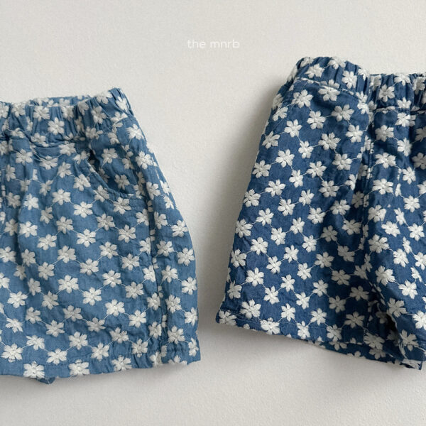 (預購)_Minirobe_秋 花花三分牛仔褲